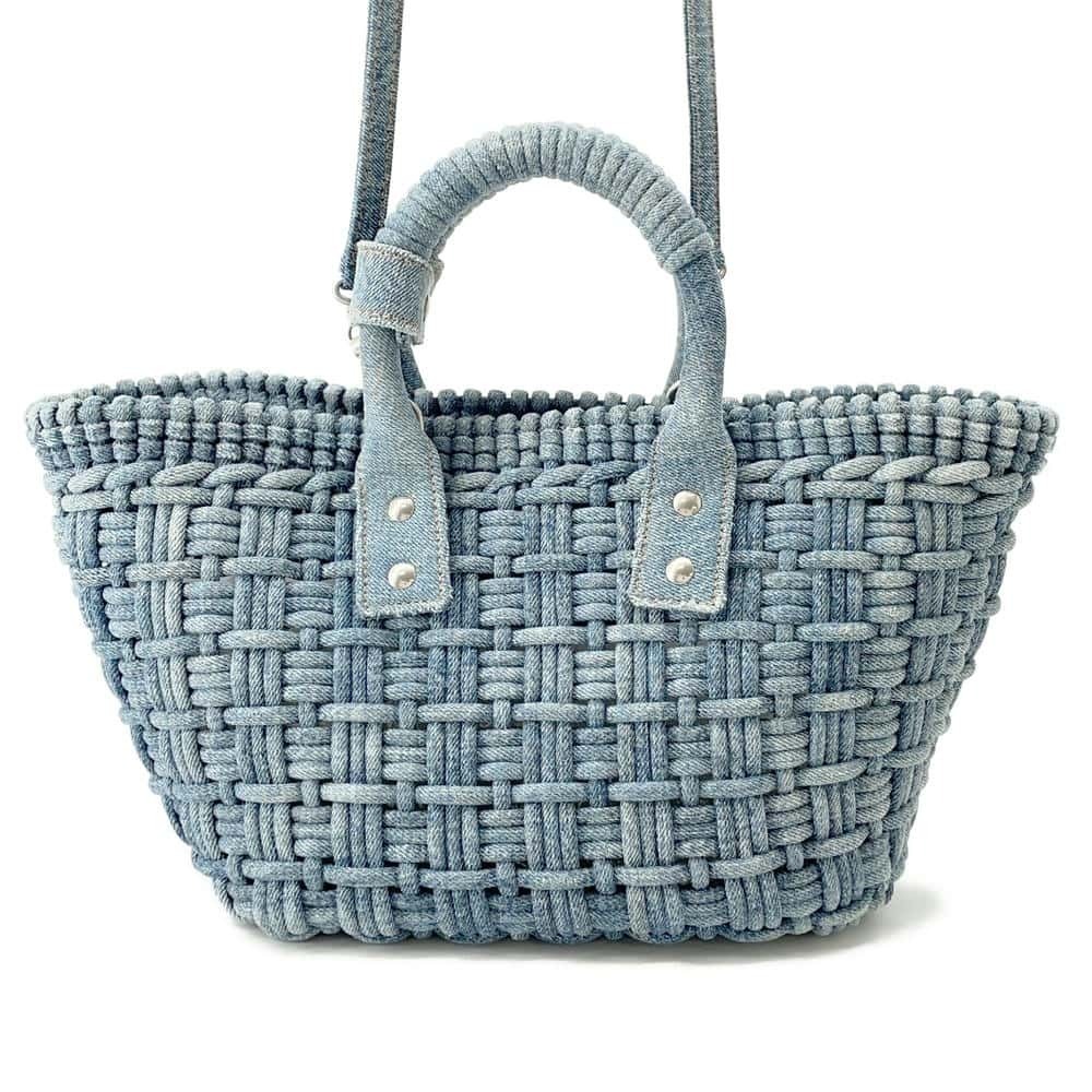 Balenciaga Bistro XS Denim Handbag Basket Bag